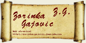 Zorinka Gajović vizit kartica
